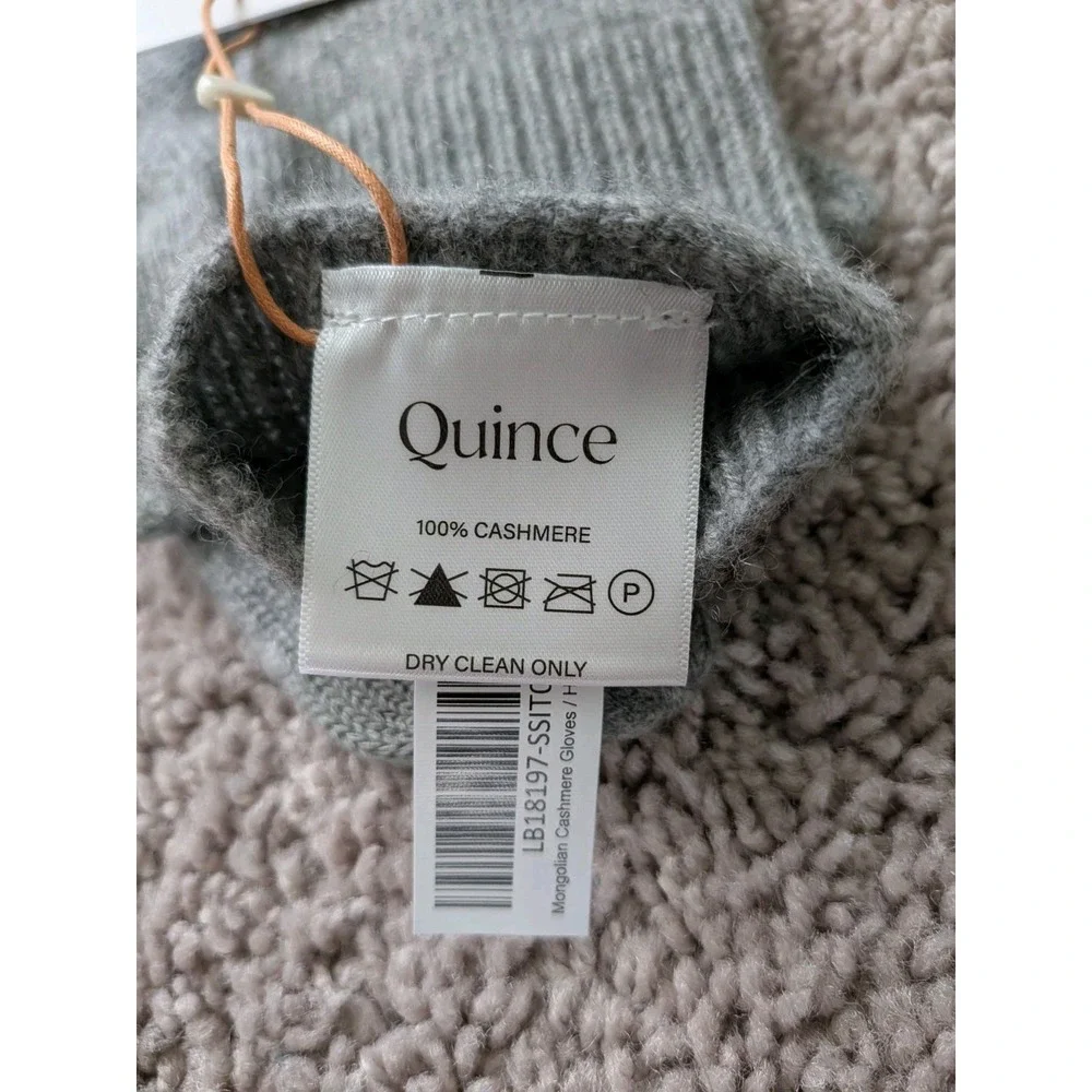 Quince Mongolian Cashmere Gloves One Size Heather Gray Unisex Comfort Preppy NWT